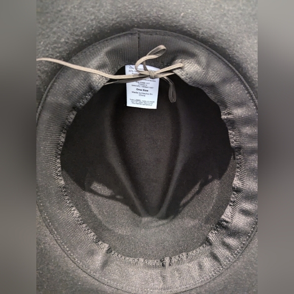 Black fedora hat with southwestern embroidered trim banding - Picture 7 of 7